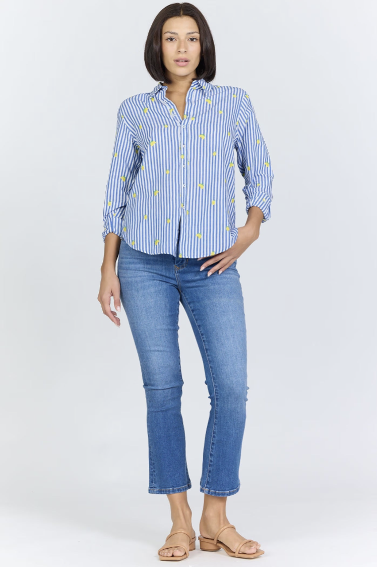 DEAR JOHN DENIM Women's Top Dear Lolita Blue Lemon Embroidery Shirt