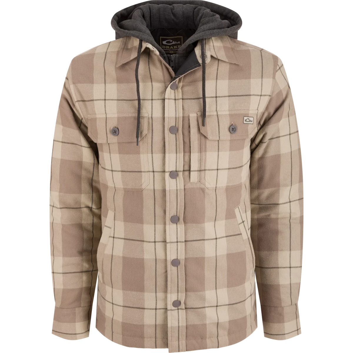 DRAKE CLOTHING CO. Mens Jackets ALUMINUM / M Drake The Campfire Flannel Hoodie || David's Clothing DS1078ALM