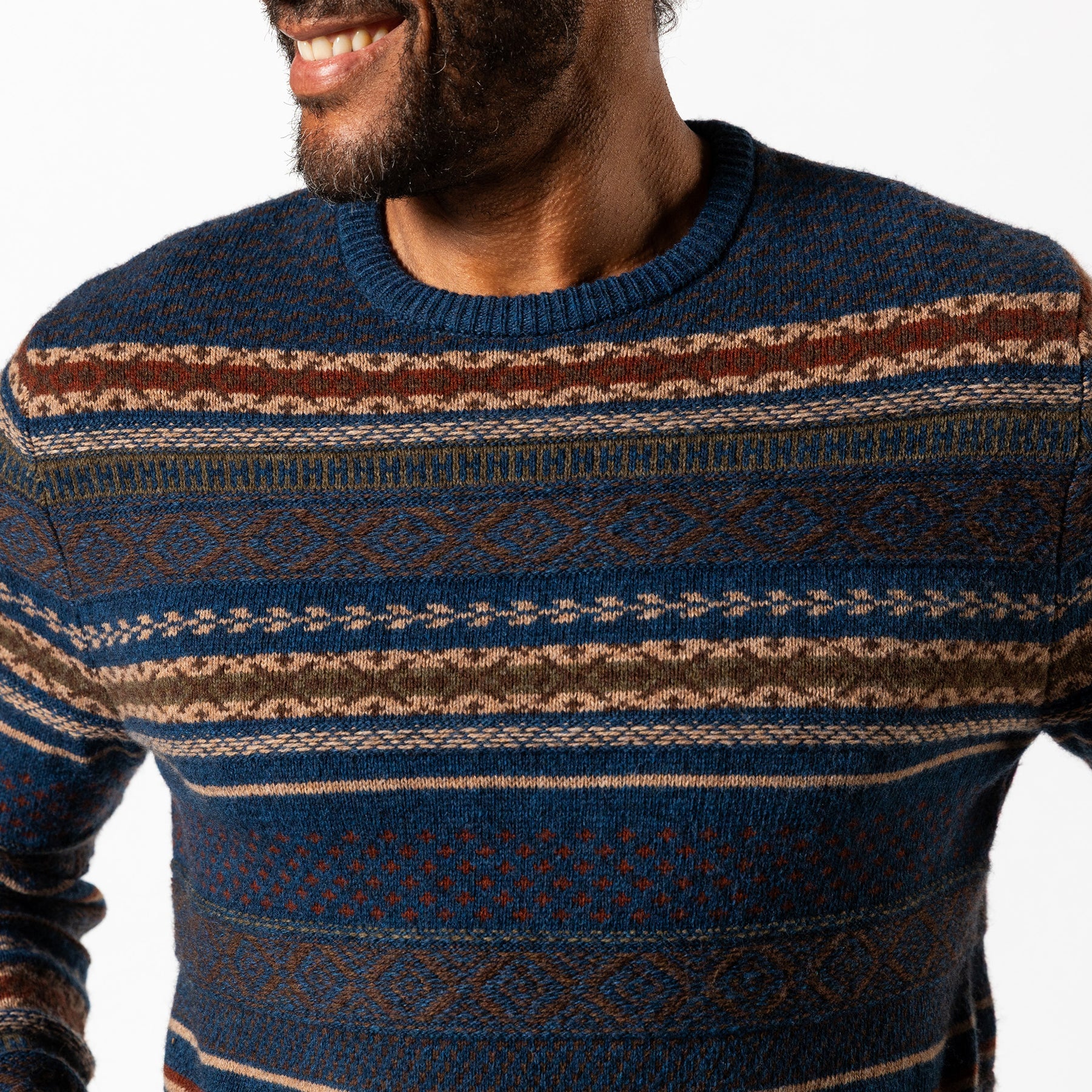 DUCK HEAD Men's Pullovers Duck Head Birch Fair Isle Crewneck Sweater