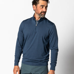 DUCK HEAD Men's Pullovers NAVY HEATHER / S Duck Head Long Drive Performance 1/4 Zip Pullover D21139402