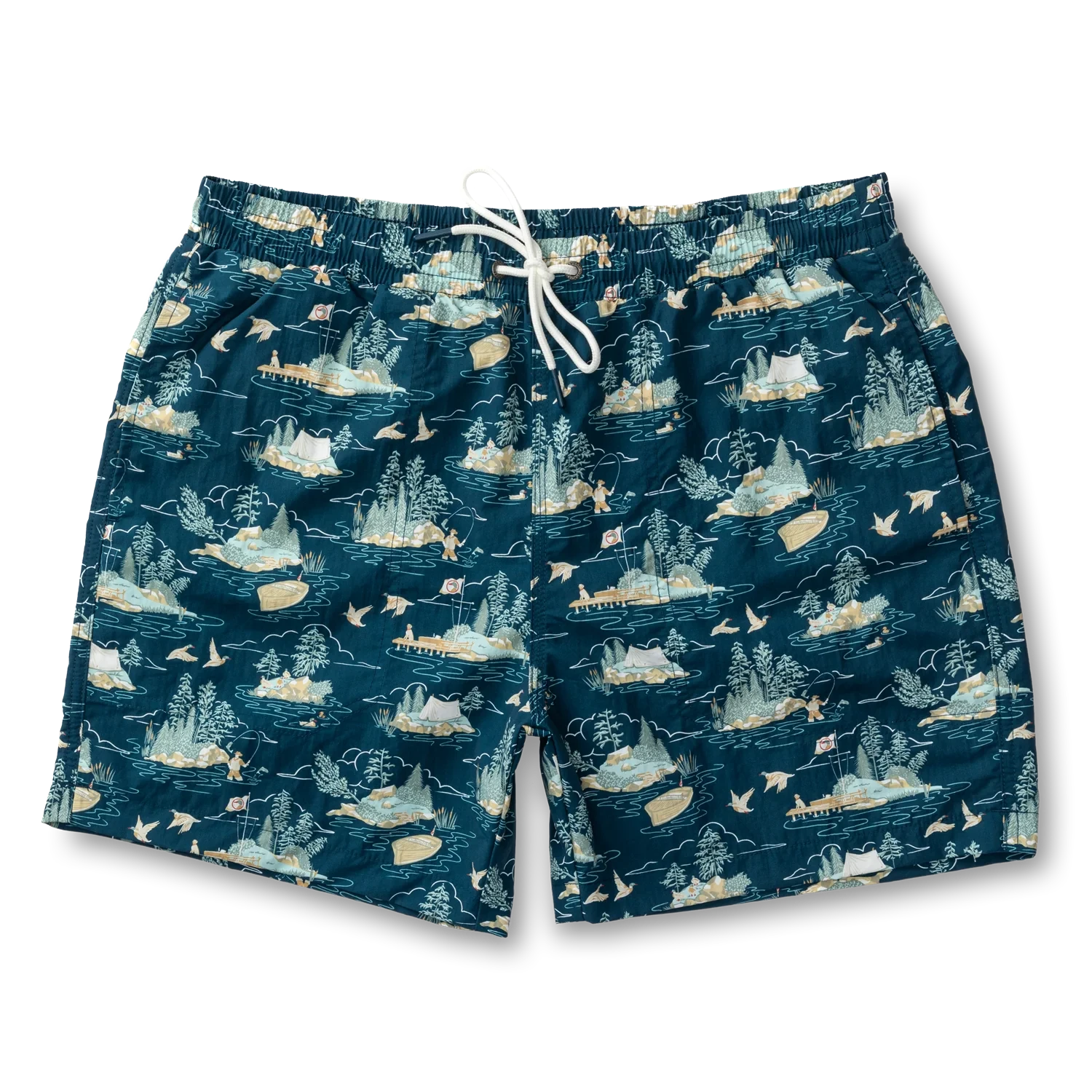 DUCK HEAD Men's Shorts Duck Head 6" Print Sailport Swim Short || David's Clothing