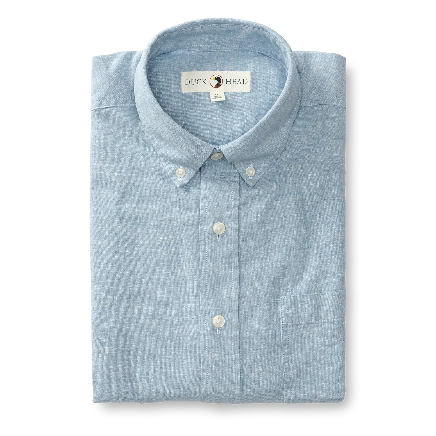 DUCK HEAD Men's Sport Shirt LURE BLUE / S Duck Head Linen Cotton Oxford Sport Shirt || David's Clothing D11277479
