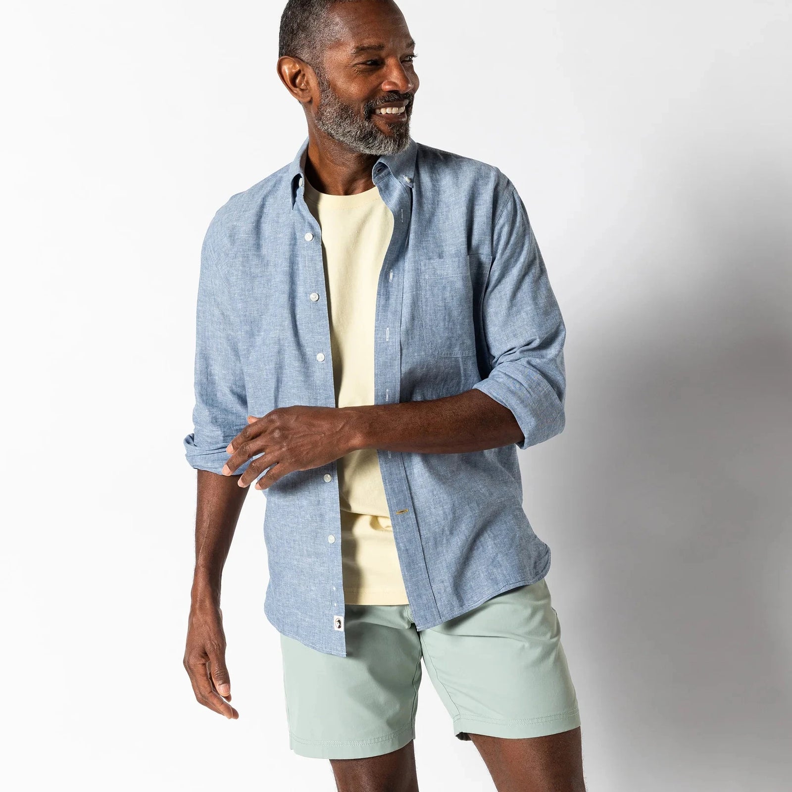 DUCK HEAD Men's Sport Shirt SHADOW BLUE / S Duck Head Linen Cotton Oxford Sport Shirt || David's Clothing D11277992