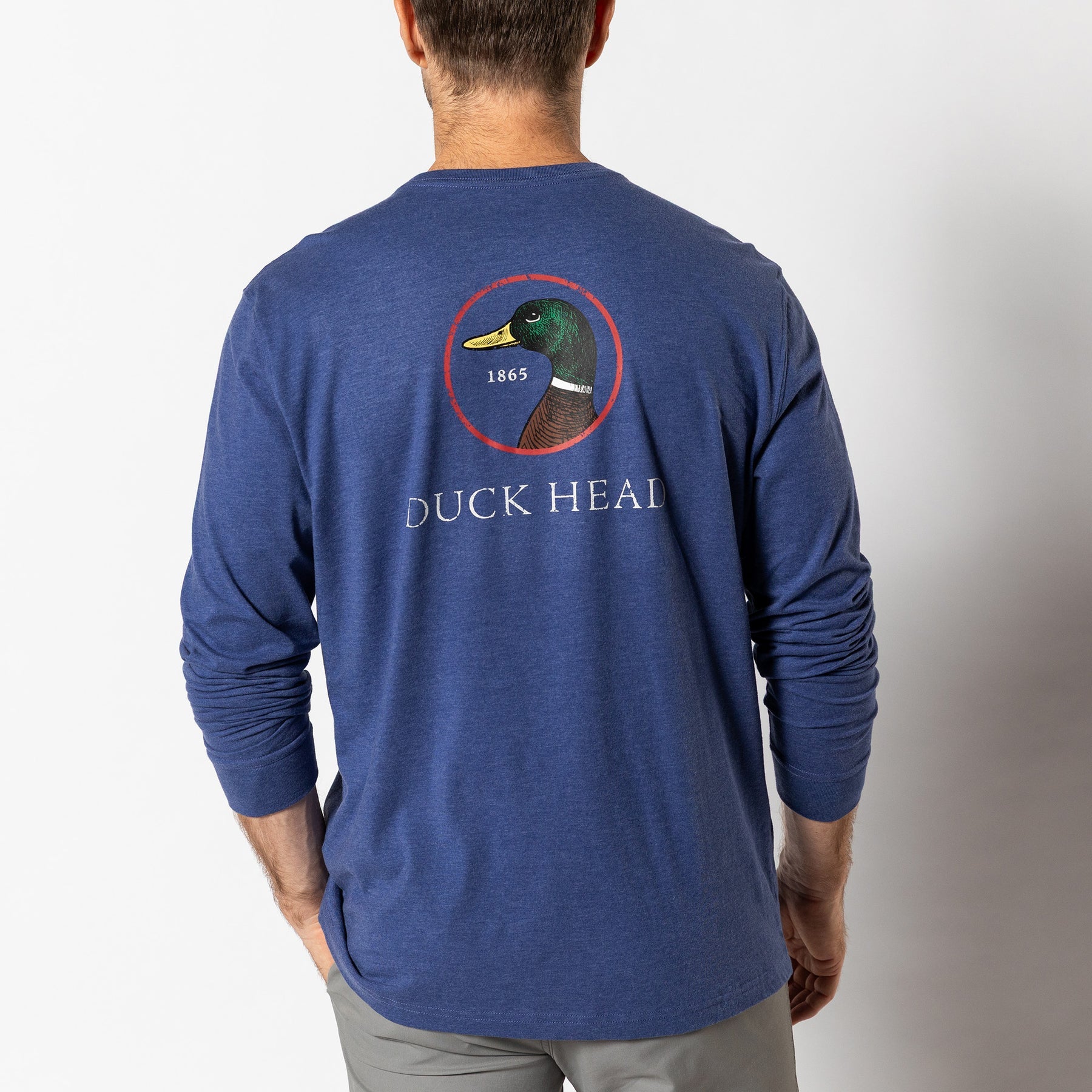 DUCK HEAD Men's Tees BEACON BLUE / S Duck Head Logo Long Sleeve T-Shirt D21020496