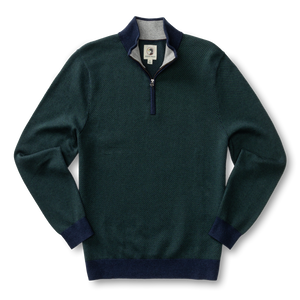 DUCKHEAD Men's Sweaters Duck Head Ridley Cotton Cashmere 1/4 Zip Sweater
