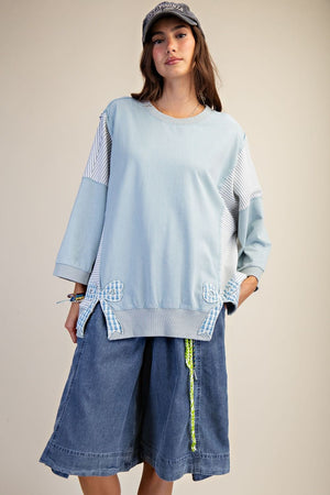 EASEL Women's Sweaters Washed Terry Knit Pullover