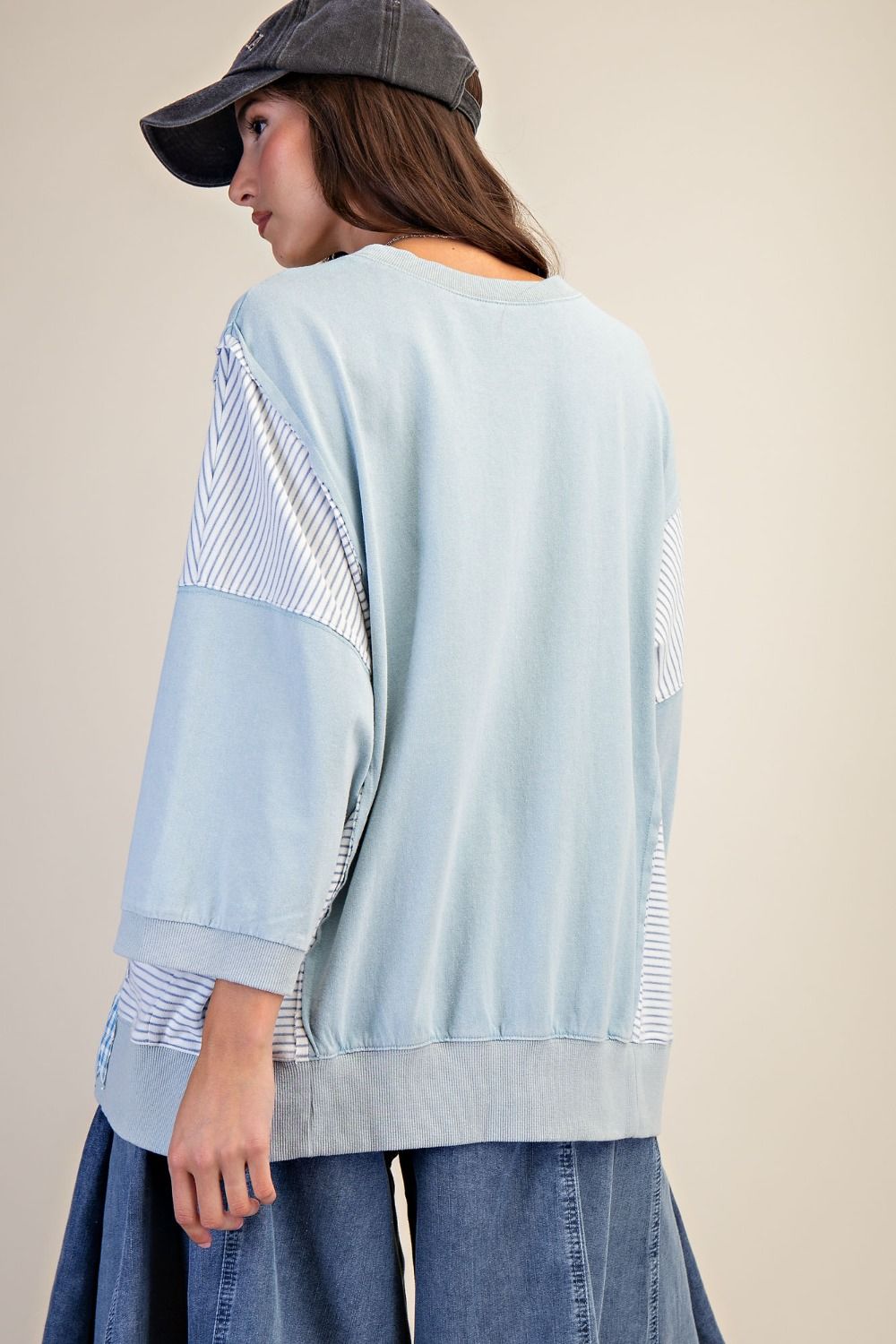 EASEL Women's Sweaters Washed Terry Knit Pullover