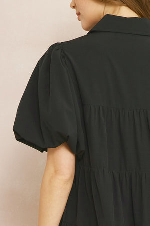 ENTRO INC 25-Women's Dresses Short Sleeve Button Up Dress || David's Clothing