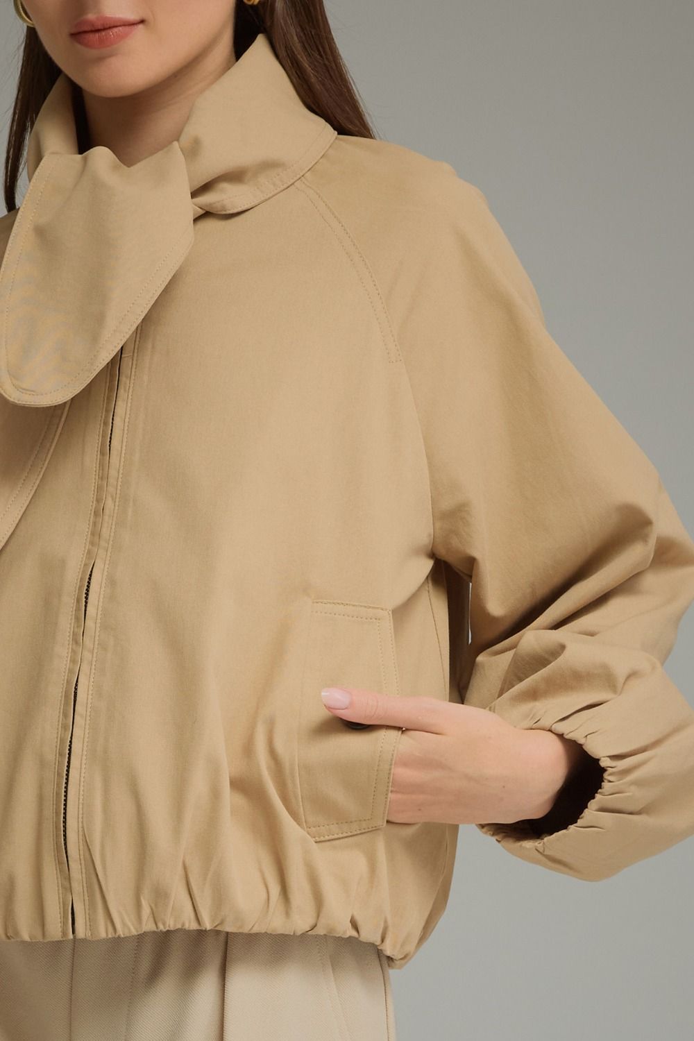 ENTRO INC Women Jackets Solid Long Sleeve Cropped Jacket