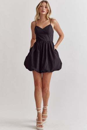 ENTRO INC Women's Dresses Bubble Hem Spaghetti Strap Mini Dress || David's Clothing