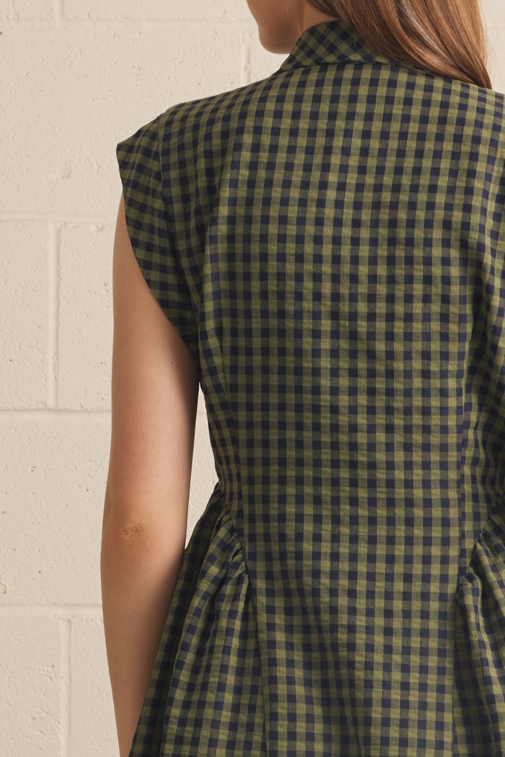 ENTRO INC Women's Dresses Gingham Sleeveless Midi Dress