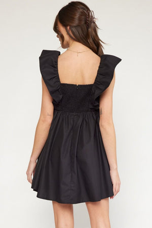 ENTRO INC Women's Dresses Oversized Ruffle Sleeve Mini Dress || David's Clothing
