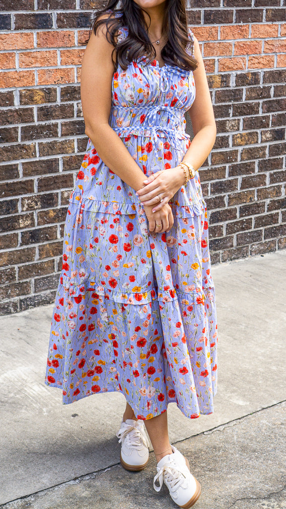 Ruched Detail Floral Midi Dress Ruched Detail Floral Midi Dress
