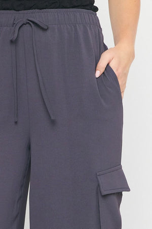 ENTRO INC Women's Pants High Waisted Utility Wide Leg Pants || David's Clothing