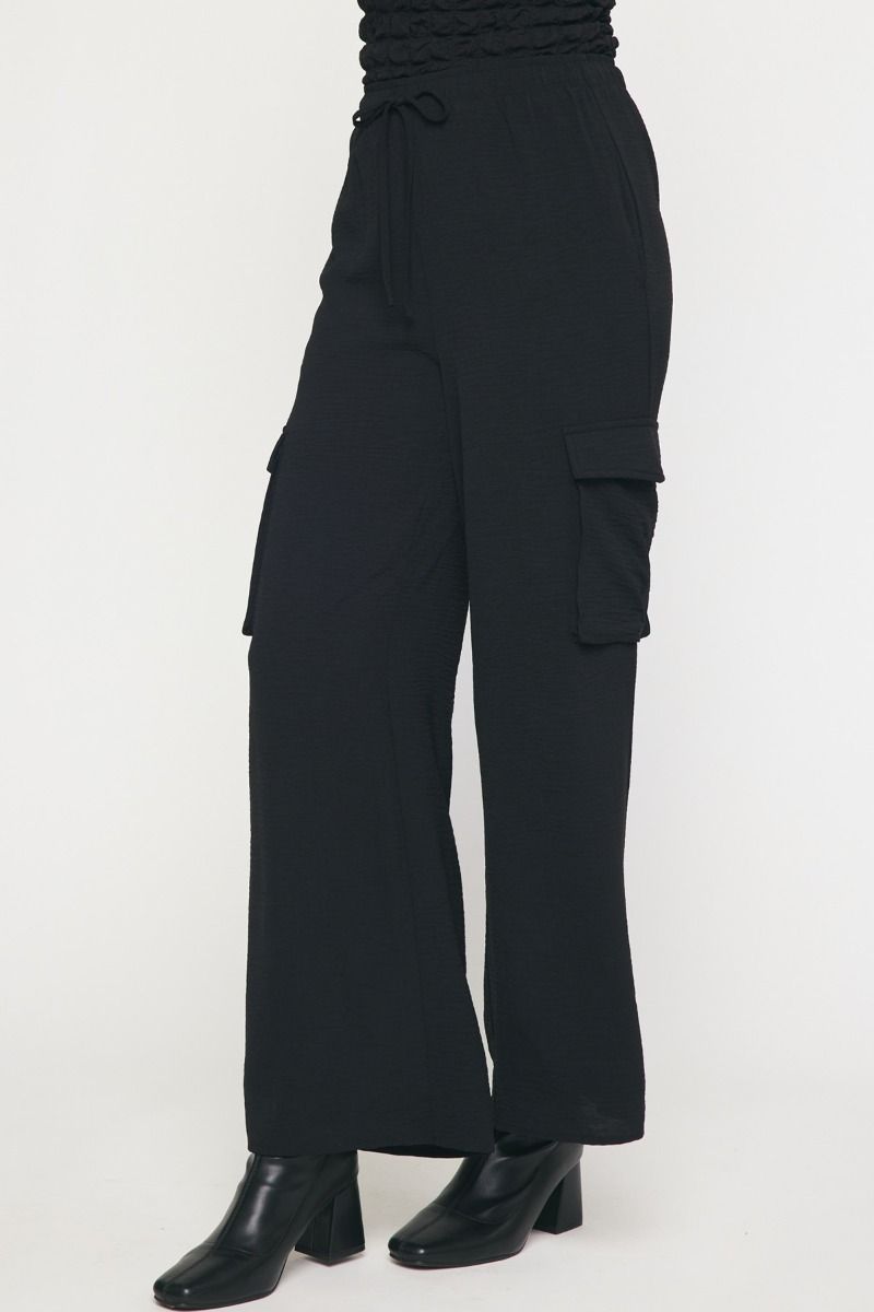 ENTRO INC Women's Pants High Waisted Utility Wide Leg Pants || David's Clothing