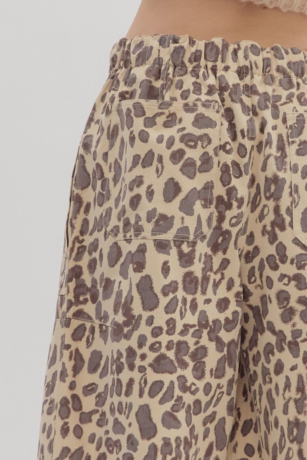 Leopard Print Pull-on Balloon Pants || David's Clothing