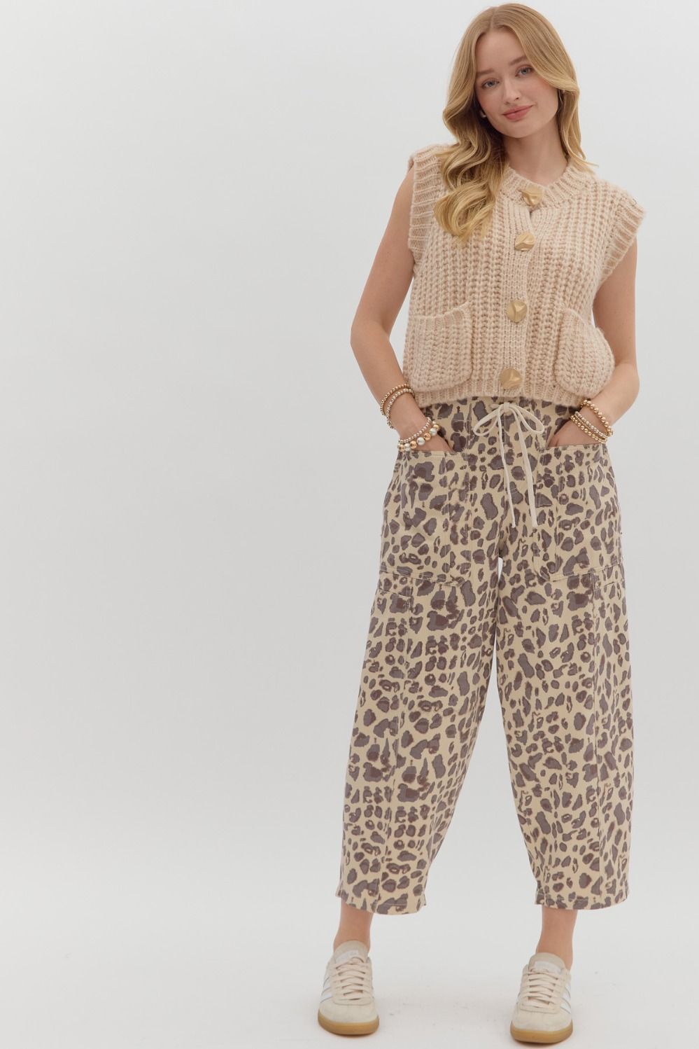 Leopard Print Pull-on Balloon Pants || David's Clothing Leopard Print Pull-on Balloon Pants || David's Clothing