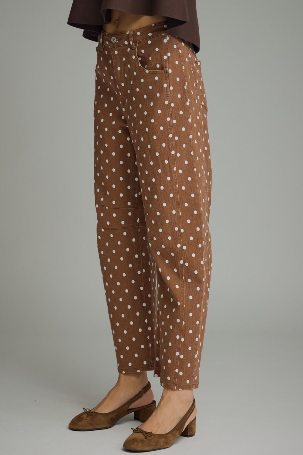 ENTRO INC Women's Pants Polka Dot Barrel Pants