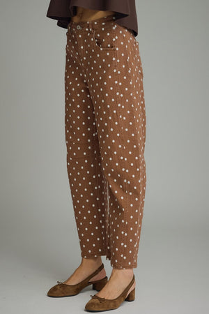 ENTRO INC Women's Pants Polka Dot Barrel Pants