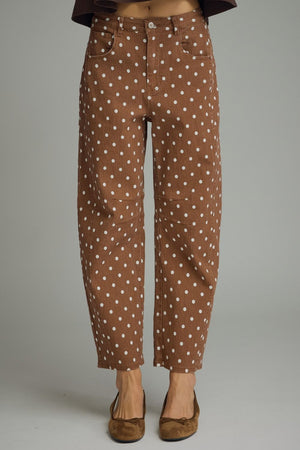 ENTRO INC Women's Pants Polka Dot Barrel Pants