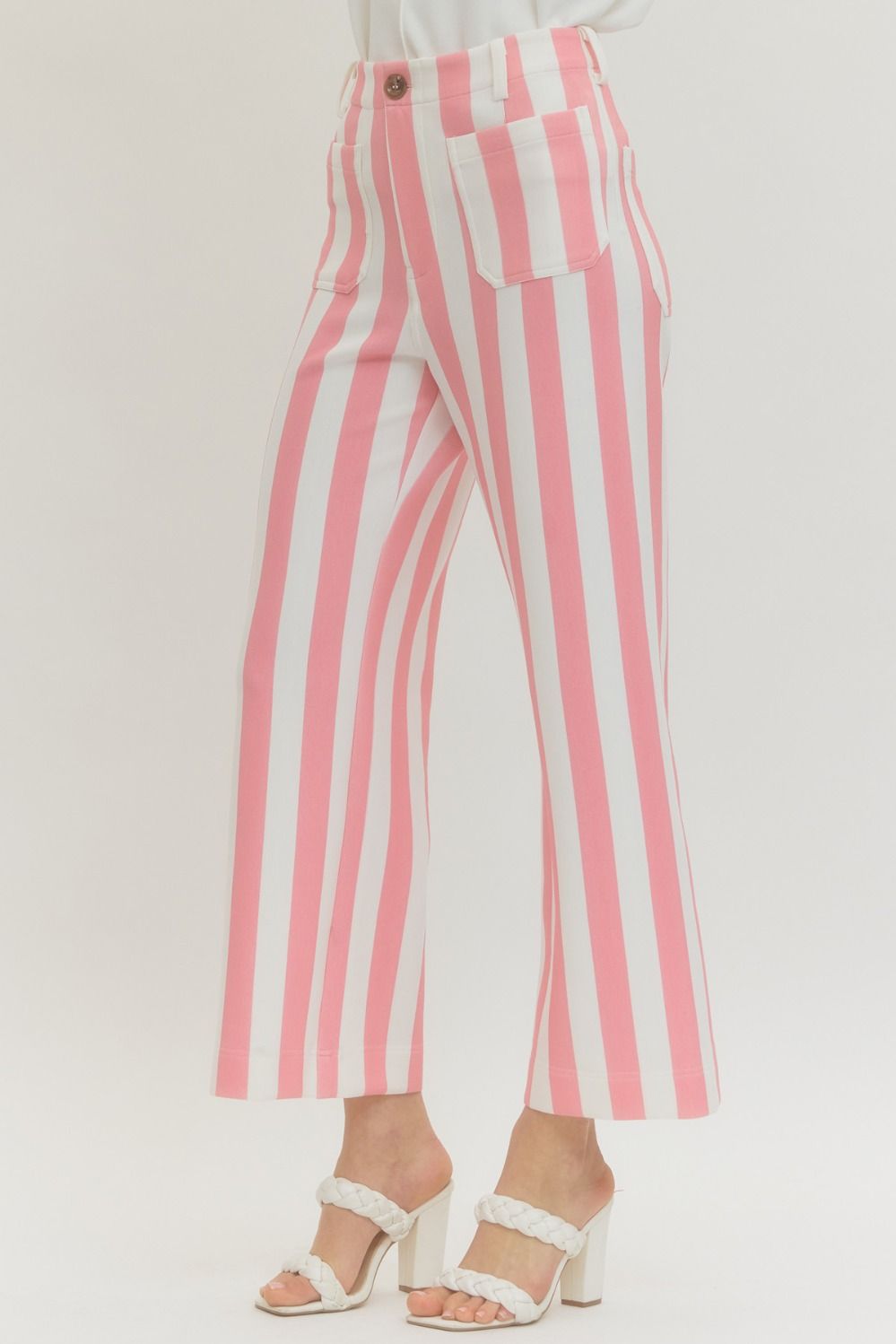 ENTRO INC Women's Pants Striped Flare Pants