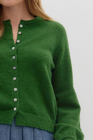 ENTRO INC Women's Sweaters Solid Long Sleeve Sweater Knit Cardigan