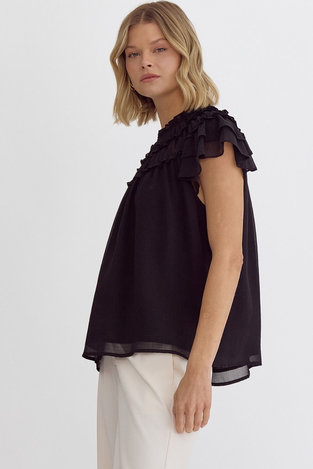 entro ruffle top
