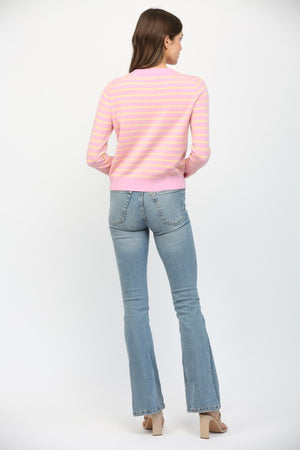 FATE BY LFD Women's Sweaters Stripe Button Closure Cardigan