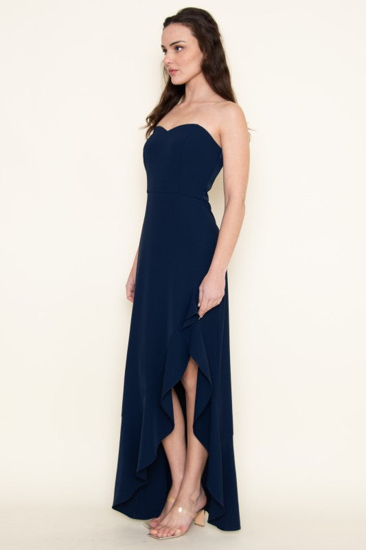 Moonlit Melody Strapless Maxi Dress Navy / S Moonlit Melody Strapless Maxi Dress Navy / S