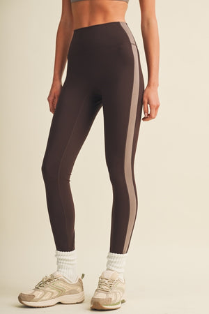 GLOWIE Women's Pants Side Contrast Block Legging