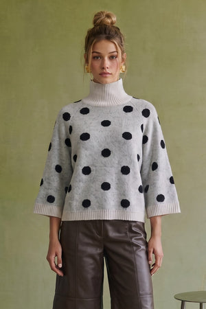 HEYSON Women's Sweaters Polka Dot Turtleneck Sweater