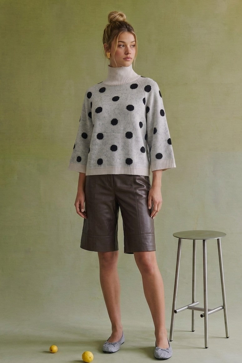 HEYSON Women's Sweaters Polka Dot Turtleneck Sweater