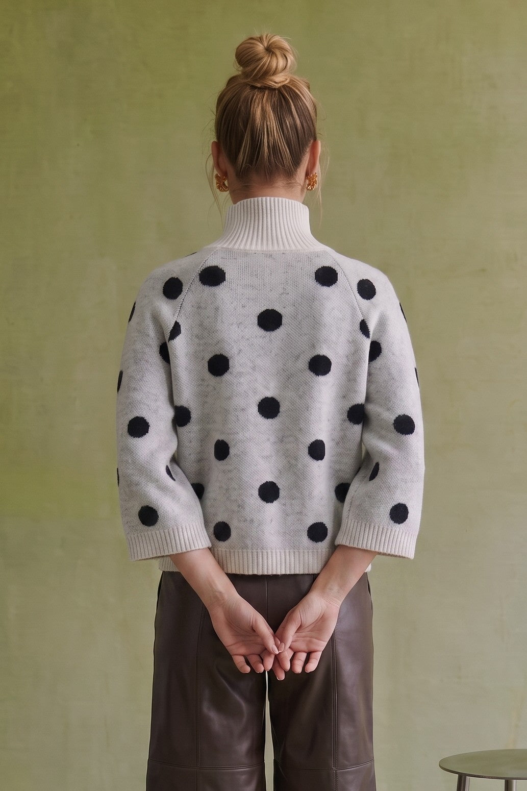 HEYSON Women's Sweaters Polka Dot Turtleneck Sweater