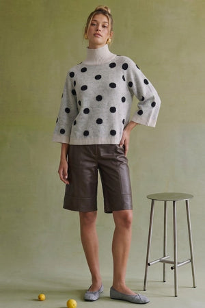HEYSON Women's Sweaters Polka Dot Turtleneck Sweater