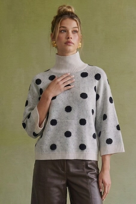 HEYSON Women's Sweaters Polka Dot Turtleneck Sweater