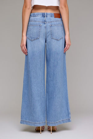 HIDDEN JEANS Women's Jeans Hidden Jeans Light Wash Super Soft Elastic Waistband Wide Leg