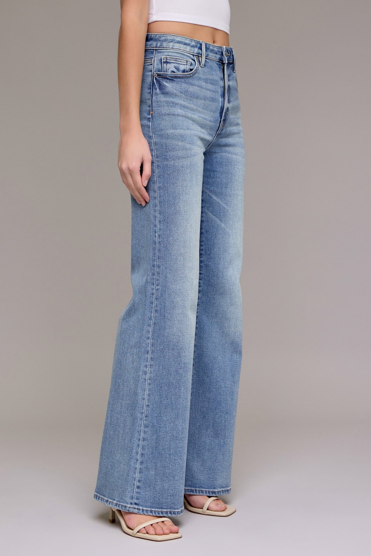 HIDDEN JEANS Women's Jeans Hidden Jeans Medium Vintage Clean High Rise Wide Comfort Flare