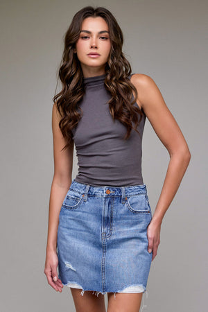 HIDDEN JEANS Women's Skirts Hidden Jeans Peyton Medium Wash Classic Mini Skirt