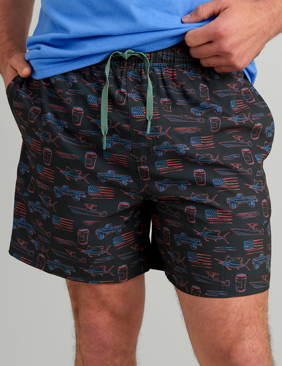 HUK FISHING Men's Shorts Huk KC Pursuit Volley Swim Short