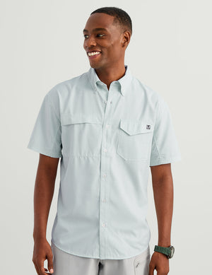 HUK FISHING Men's Sport Shirt Huk Tide Point Short Sleeve Button-Down