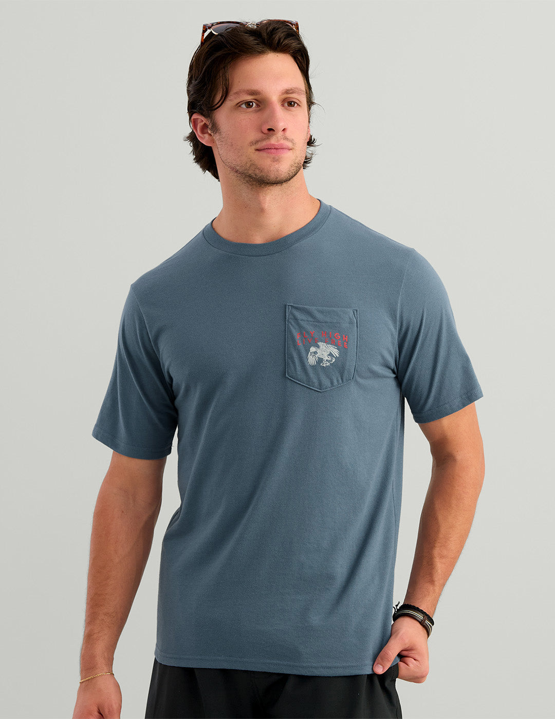 HUK FISHING Men's Tees Huk Bass Eagle Pocket Tee