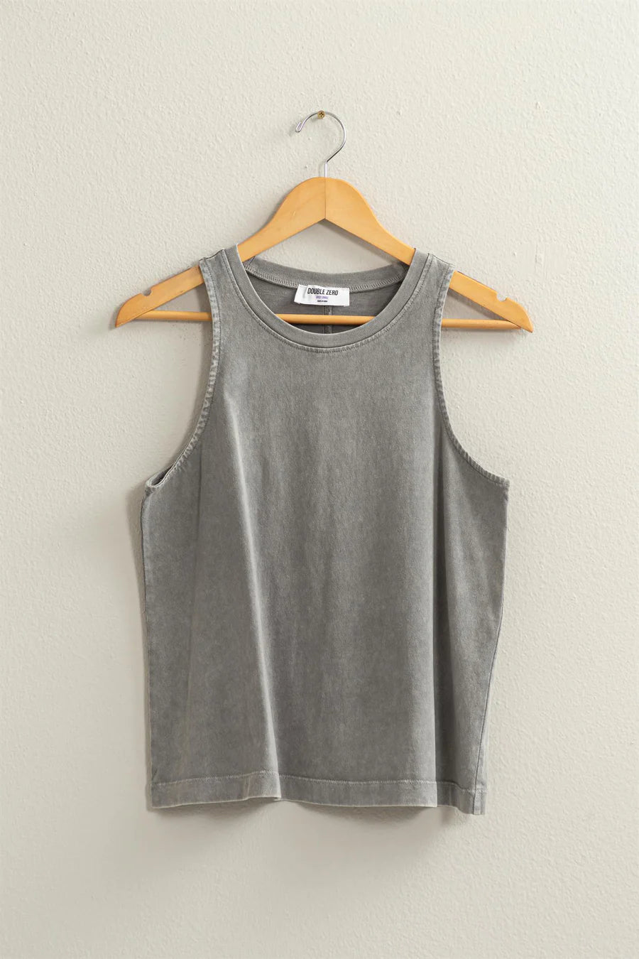 HYFVE INC. Women's Top GREY / S Mineral Washed Sleeveless Top || David's Clothing DZ24A856