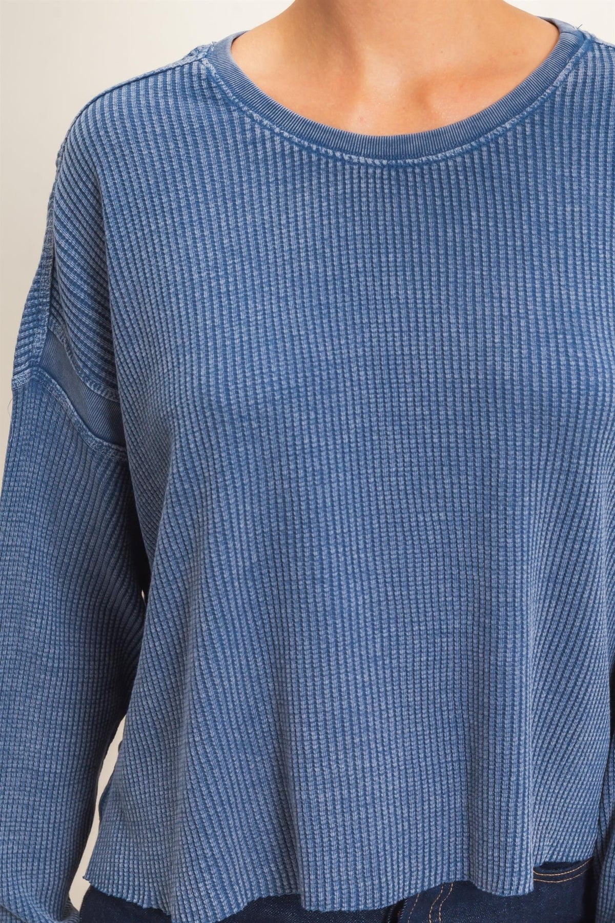 HYFVE INC. Women's Top Mineral Wash Waffle Open Back Top