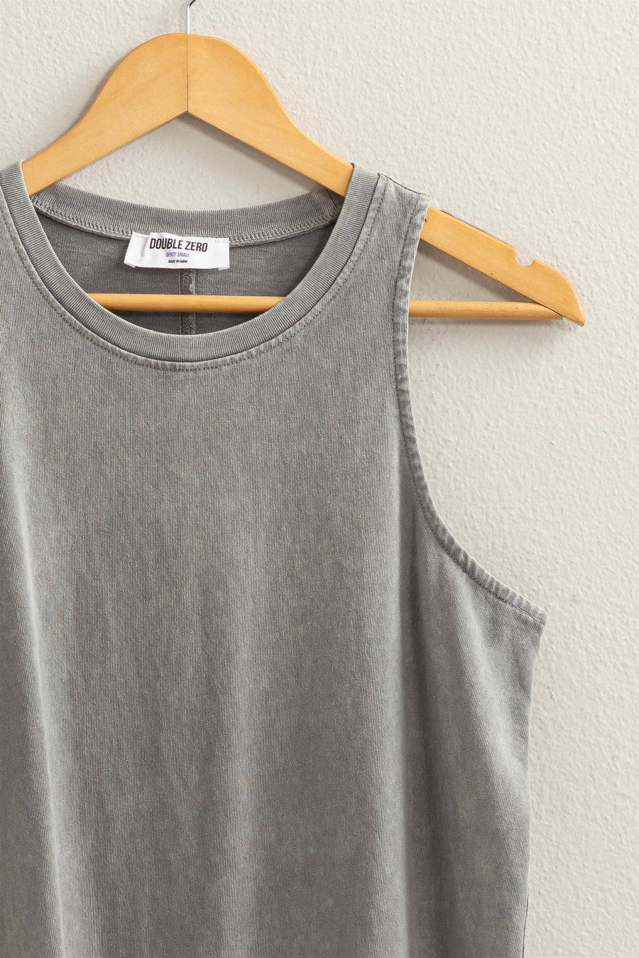 HYFVE INC. Women's Top GREY / S Mineral Washed Sleeveless Top || David's Clothing DZ24A856