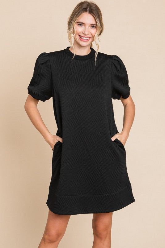 JODIFL Women's Dresses Textured Dress with Pockets || David's Clothing