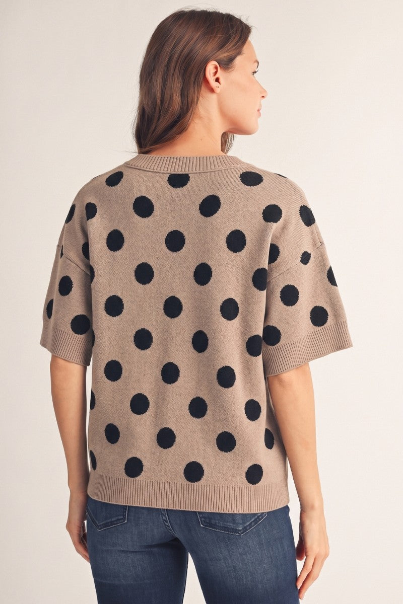 JODIFL Women's Sweaters Polka Dot Comfy Sweater Top