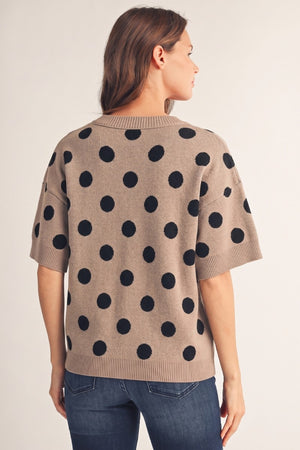 JODIFL Women's Sweaters Polka Dot Comfy Sweater Top