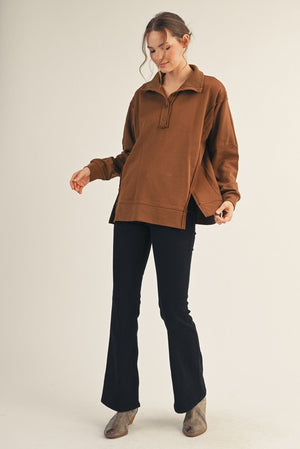 JODIFL Women's Sweaters Raw Cut Accent Solid Casual Top || David's Clothing