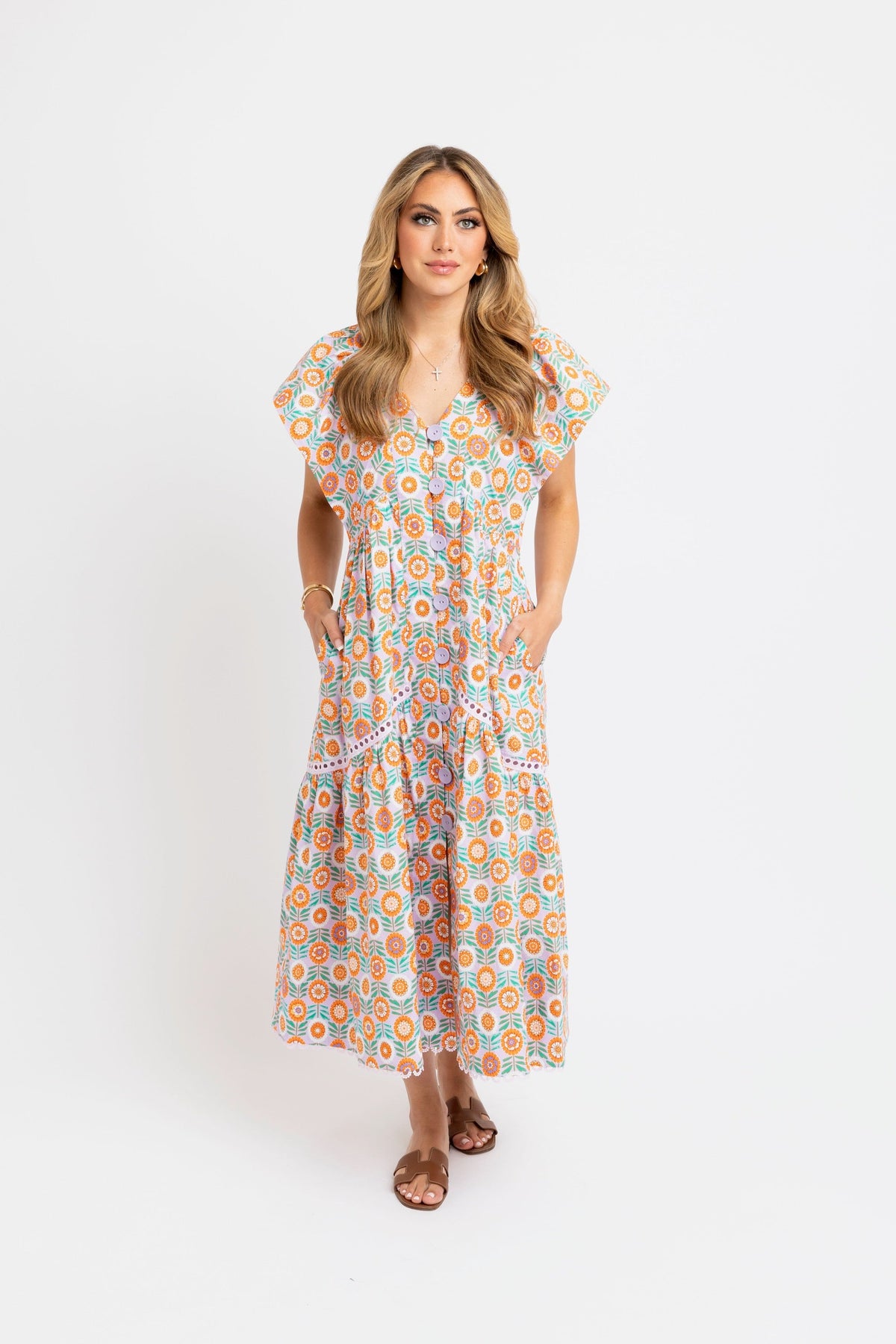 KARLIE CLOTHES Women's Dresses 252 BUTTON MAXI