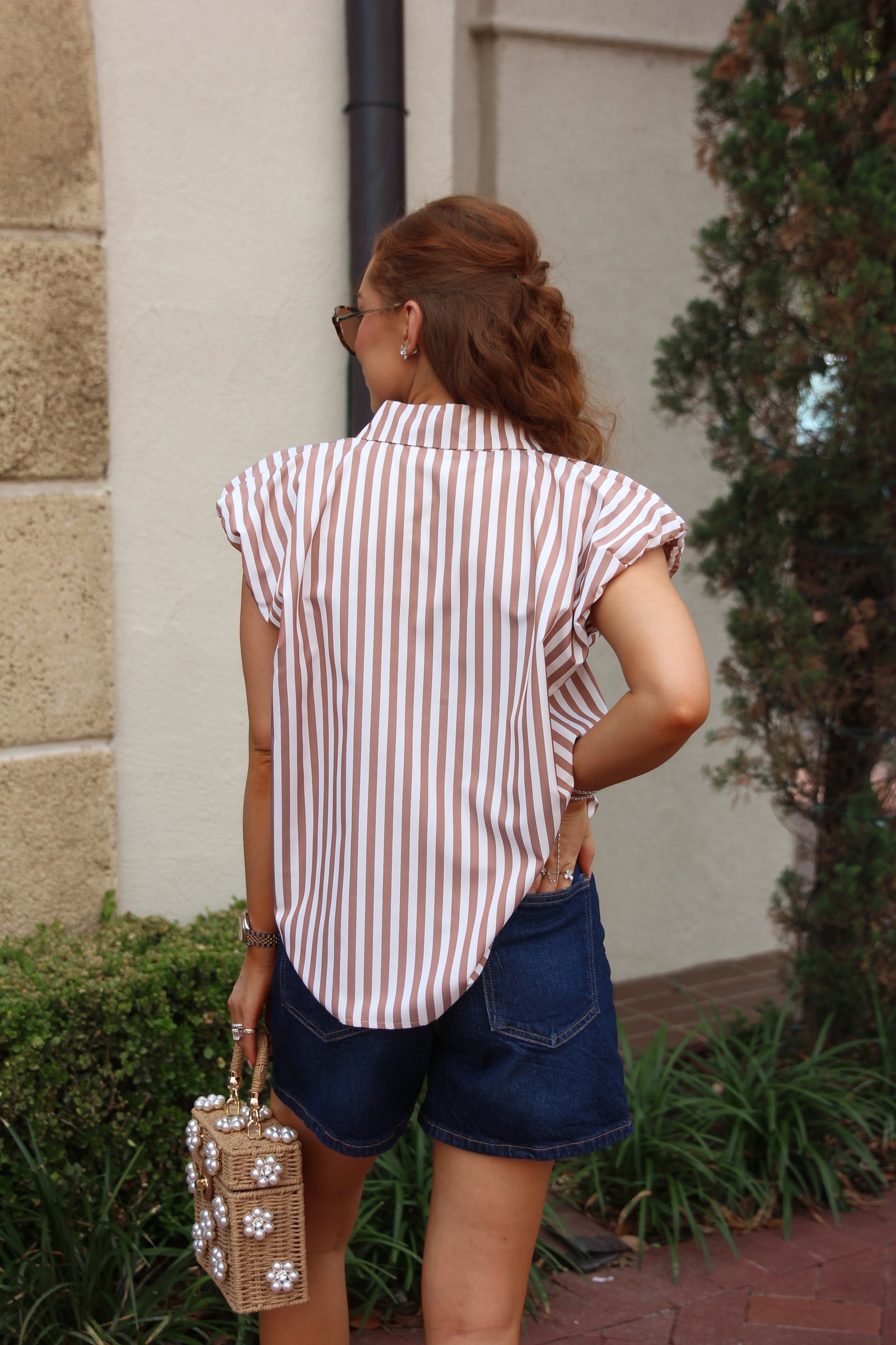 KARLIE CLOTHES Women's Top Karlie Stripe Button Down Shirt